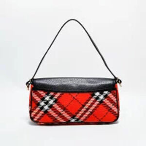 Burberry Red Check Nova Shoulder Bag